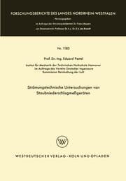 Cover von Strömungstechnische Untersuchungen von Staubniederschlagsmeßgeräten