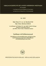 Cover von Synthesen mit Kohlenmonoxyd
