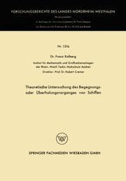 Cover von Theoretische Untersuchung des Begegnungs- oder Überholungsvorganges von Schiffen