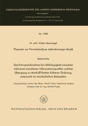 Cover von Theorien zur Formalanalyse mehrstimmiger Musik