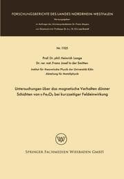 Cover von Untersuchungen über das magnetische Verhalten dünner Schichten von -Fe2O3 bei kurzzeitiger Feldeinwirkung