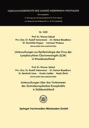 Cover von Untersuchungen zur Epidemiologie des Virus der Lymphocytären Choriomeningitis (LCM) in Westdeutschland