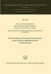 Cover von Photochemische und thermische Umwandlungen einiger Colchicum-Alkaloide und ihrer Lumiverbindungen