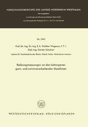 Cover von Reibungsmessungen an den Leitorganen garn- und zwirnverarbeitender Maschinen