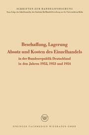 Cover von Beschaffung, Lagerung, Absatz und Kosten des Einzelhandels