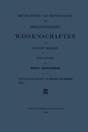 Cover von Encyklopädie und Methodologie der Philologischen Wissenschaften