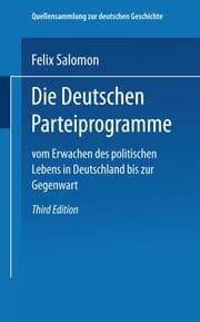 Cover von Die Deutschen Parteiprogramme