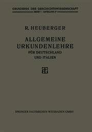 Cover von Allgemeine Urkundenlehre für Deutschland und Italien