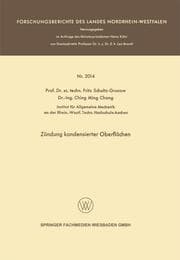 Cover von Zündung kondensierter Oberflächen