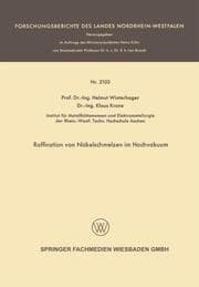 Cover von Raffination von Nickelschmelzen im Hochvakuum