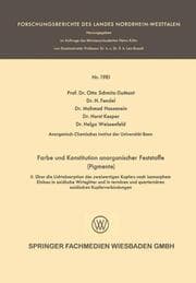 Cover von Farbe und Konstitution anorganischer Feststoffe (Pigmente)