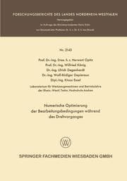 Cover von Numerische Optimierung der Bearbeitungsbedingungen während des Drehvorganges