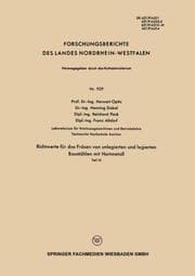 Cover von Richtwerte für das Fräsen von unlegierten und legierten Baustählen mit Hartmetall