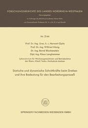 Cover von Statische und dynamische Schnittkräfte beim Drehen und ihre Bedeutung für den Bearbeitungsprozeß