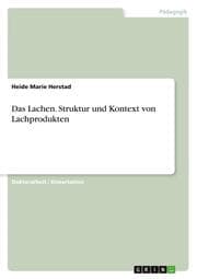 Cover von Das Lachen.Struktur und Kontext von Lachprodukten
