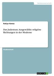 Cover von Das Judentum. Ausgewählte religiöse Richtungen in der Moderne
