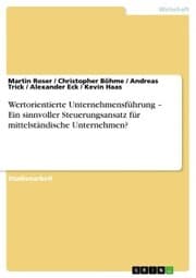 Cover von Wertorientierte Unternehmensführung - Ein sinnvoller Steuerungsansatz für mittelständische Unternehmen?