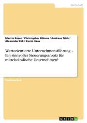 Cover von Wertorientierte Unternehmensführung - Ein sinnvoller Steuerungsansatz für mittelständische Unternehmen?