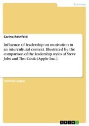 Cover von Influence of leadership on motivation in an intercultural context. Illustrated by the comparison of the leadership styles of Steve Jobs and Tim Cook (Apple Inc.)