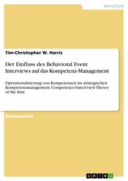 Cover von Der Einfluss des Behavioral Event Interviews auf das Kompetenz-Management