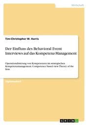 Cover von Der Einfluss des Behavioral Event Interviews auf das Kompetenz-Management