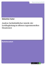 Cover von Analyse fachinhaltlicher Anteile der Lernbegleitung in offenen experimentellen Situationen