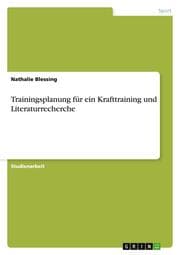 Cover von Trainingsplanung für ein Krafttraining und Literaturrecherche
