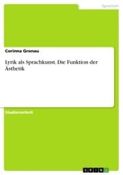 Cover von Lyrik als Sprachkunst. Die Funktion der Ästhetik