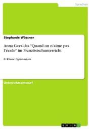 Cover von Anna Gavaldas 'Quand on naime pas lécole' im Französischunterricht