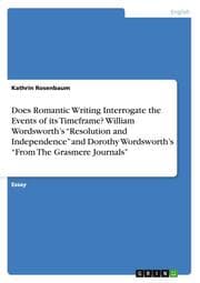 Cover von Does Romantic Writing Interrogate the Events of its Timeframe? William Wordsworths Resolution and Independence and Dorothy Wordsworths From The Grasmere Journals