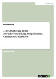 Cover von Milieumarketing in der Erwachsenenbildung. Möglichkeiten, Grenzen und Gefahren