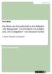 Cover von Das Motiv der Freundschaft in den Balladen 'Die Bürgschaft' von Friedrich von Schiller und 'Die Goldgräber' von Emanuel Geibel