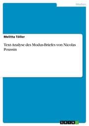 Cover von Text-Analyse des Modus-Briefes von Nicolas Poussin