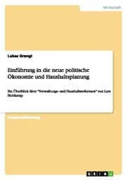 Cover von Einführung in die neue politische Ökonomie und Haushaltsplanung