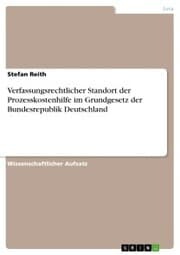 Cover von Verfassungsrechtlicher Standort der Prozesskostenhilfe im Grundgesetz der Bundesrepublik Deutschland