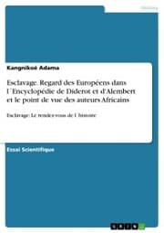 Cover von Esclavage. Regard des Européens dans l'Encyclopédie de Diderot et d'Alembert et le point de vue des auteurs Africains