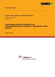 Cover von Verfassungsrechtliche Zulässigkeit des ordnungsbehördlichen Verbots des sogenannten stillen Bettelns