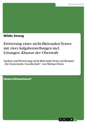 Cover von Erörterung eines nicht-fiktionalen Textes mit zwei Aufgabenstellungen incl. Lösungen. Klausur der Oberstufe