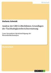 Cover von Analyse der GRI G4-Richtlinien. Grundlagen der Nachhaltigkeitsberichterstattung