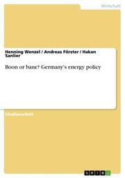 Cover von Boon or bane? Germany's energy policy