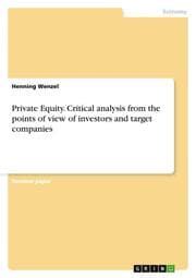 Cover von Private Equity. Critical analysis from the points of view of investors and target companies