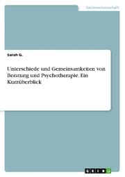Cover von Unterschiede und Gemeinsamkeiten von Beratung und Psychotherapie. Ein Kurzüberblick
