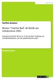 Cover von Hesses 'Unterm Rad' als Kritik am Schulsystem 1892