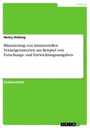 Cover von Bilanzierung von immateriellen Vermögenswerten am Beispiel von Forschungs- und Entwicklungsausgaben
