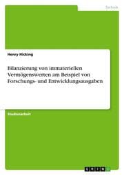 Cover von Bilanzierung von immateriellen Vermögenswerten am Beispiel von Forschungs- und Entwicklungsausgaben