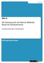 Cover von Die Kunstepoche des Barock. Bildende Kunst im Schulunterricht