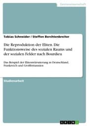 Cover von Die Reproduktion der Eliten. Die Funktionsweise des sozialen Raums und der sozialen Felder nach Bourdieu
