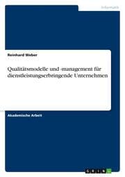 Cover von Qualitätsmodelle und -management für dienstleistungserbringende Unternehmen