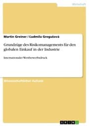 Cover von Grundzüge des Risikomanagements für den globalen Einkauf in der Industrie