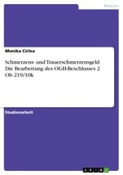 Cover von Schmerzens- und Trauerschmerzensgeld. Die Bearbeitung des OGH-Beschlusses 2 Ob 219/10k